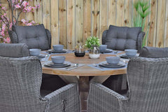 Surakarta-Barcelona verstelbare Tuinset 6 Personen - Rock Grey