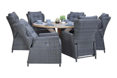 Surakarta-Barcelona verstelbare Tuinset 6 Personen - Rock Grey