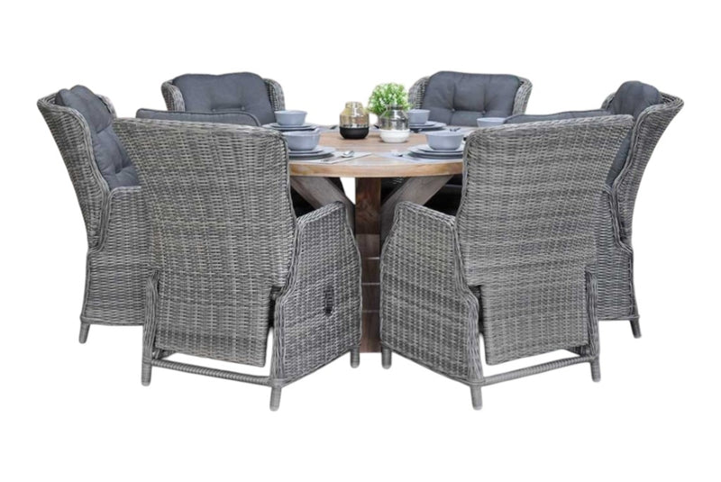 Surakarta-Darwin verstelbare Tuinset 6 Personen - Kobo Grey