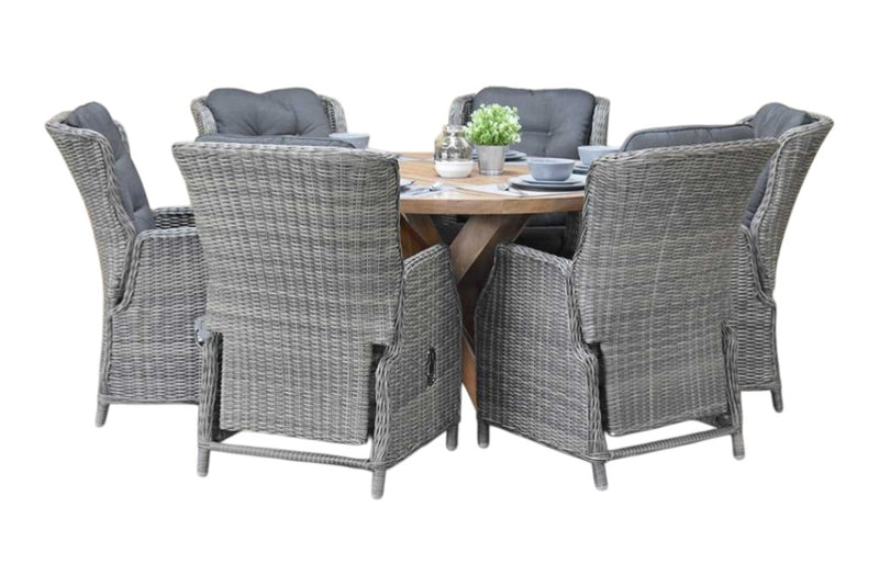 Surakarta-Darwin verstelbare Tuinset 6 Personen - Kobo Grey