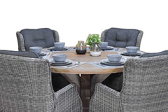 Surakarta-Darwin verstelbare Tuinset 6 Personen - Kobo Grey