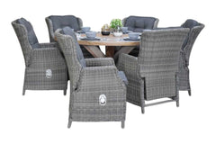 Surakarta-Darwin verstelbare Tuinset 6 Personen - Kobo Grey