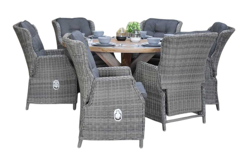 Surakarta-Darwin verstelbare Tuinset 6 Personen - Kobo Grey