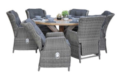 Surakarta-Darwin verstelbare Tuinset 6 Personen - Kobo Grey