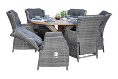 Surakarta-Darwin verstelbare Tuinset 6 Personen - Kobo Grey