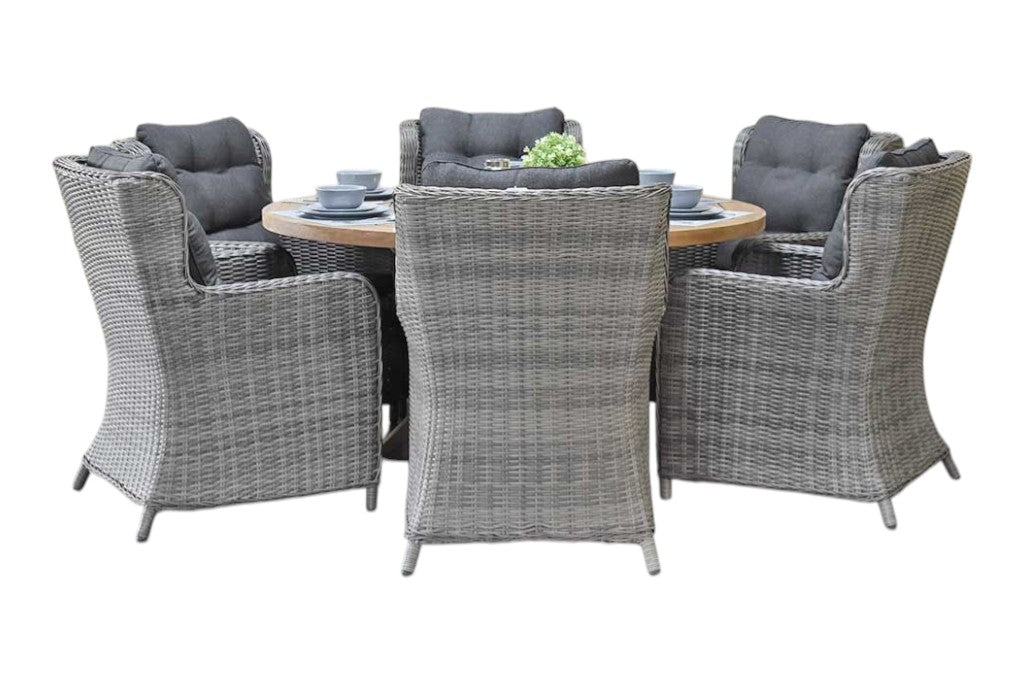 Surakarta-Delano Tuinset 6 Personen - Natural Grey