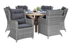 Surakarta-Delano Tuinset 6 Personen - Natural Grey