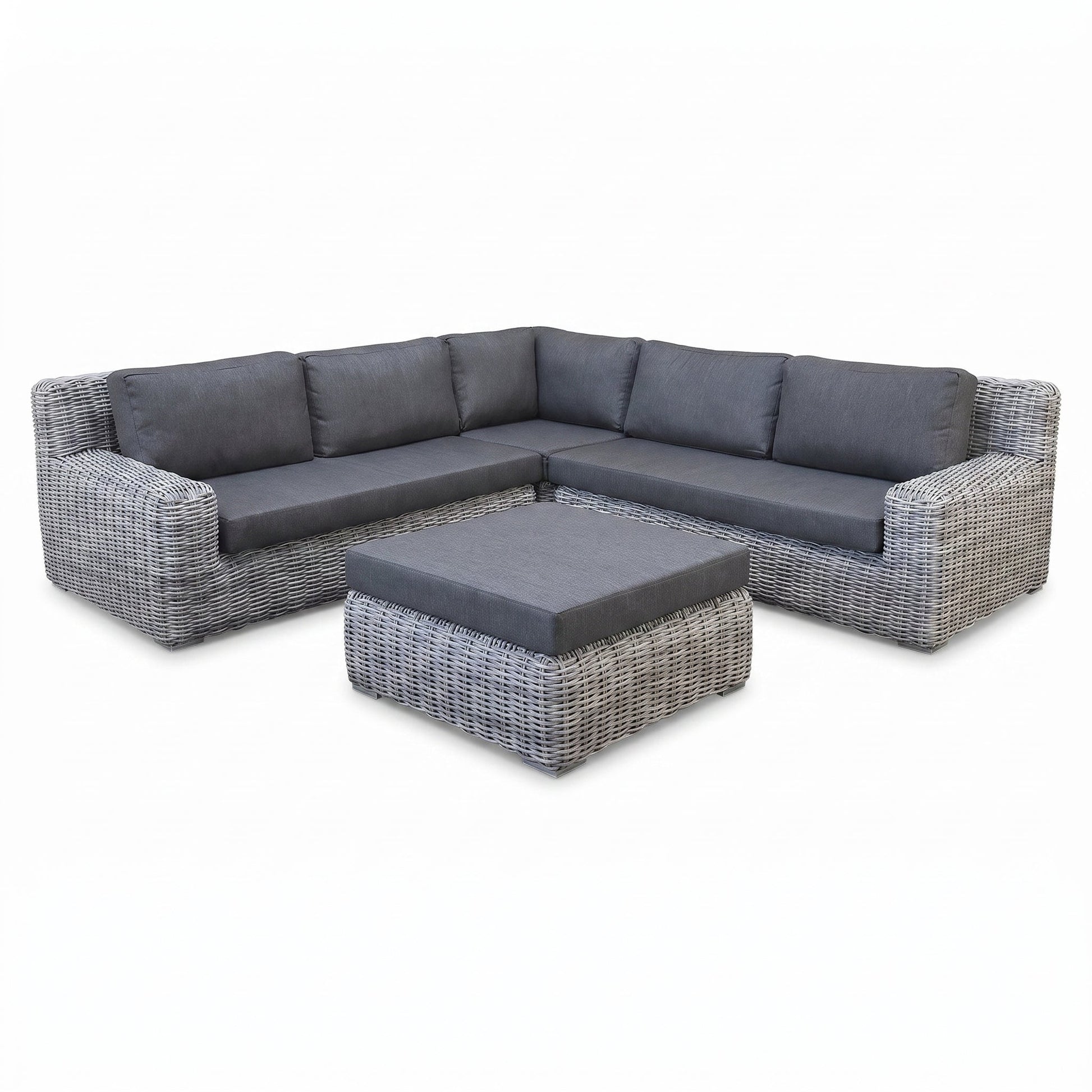 Vallemara Hoek Loungeset - Faded Grey in een sfeervolle tuin - Outnest tuinmeubelen