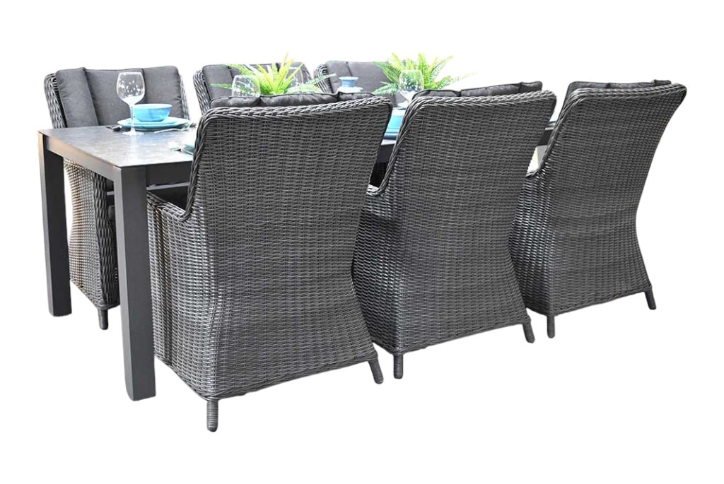 Outnest Veneto-Avalon Tuinset 6 Personen Keramisch Rock Grey vooraanzicht