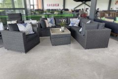 Boston Loungeset Hoekbank met Hocker Inclusief Loungestoel Rock Grey SHOWROOMMODEL