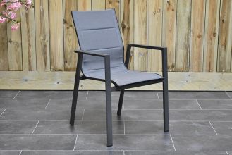 Abriola Aluminium Dining Tuinstoel Stapelbaar Dark Grey