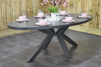 Tuintafel Ovaal Akron 220 Kermamisch Dark Grey