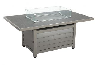 Genua Aluminium Vuurtafel met Spraystoneblad 150 x 90 Dark Grey