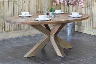 Tuintafel Ovaal Balok 200 Teak Natural