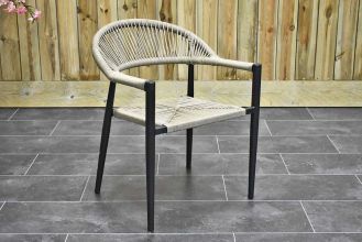 Barge Rope Dining Tuinstoel Stapelbaar Faded Sand B-KEUS