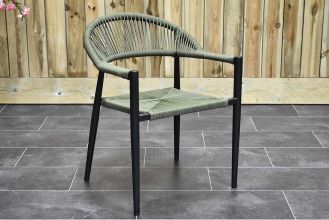 Barge Rope Dining Tuinstoel Stapelbaar Olive Green B-KEUS