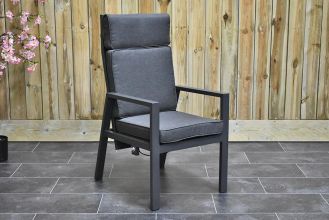 Birmingham Aluminium Verstelbare Dining Tuinstoel Dark Grey SHOWROOMMODEL