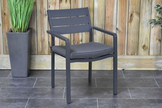 Bolton Aluminium Dining Tuinstoel Stapelbaar Dark Grey LENTE AANBIEDING