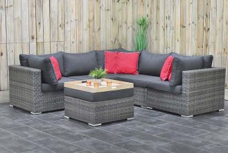 Boston Loungeset Hoekbank met Hocker Kobo Grey SHOWROOMMODEL