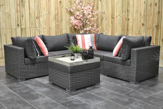 Boston Loungeset Hoekbank met Hocker Rock Grey SHOWROOMMODEL