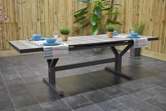 Bressano Uitschuifbare Aluminium Tafel met Keramischblad 200 / 260 Dark Grey LENTE AANBIEDING