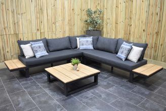 Canyon Aluminium Loungeset Hoekbank met Lage Tafel Dark Grey