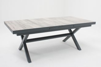 Costana Uitschuifbare Aluminium Tafel met Keramischblad 200 / 260 Dark Grey SHOWROOMMODEL