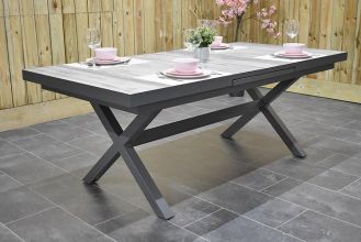 Costana Uitschuifbare Aluminium Tafel met Keramischblad 200 / 260 Dark Grey LENTE AANBIEDING
