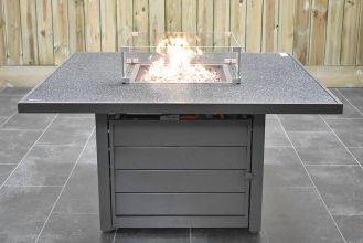 Genua Aluminium Vuurtafel met Spraystoneblad 120 Dark Grey