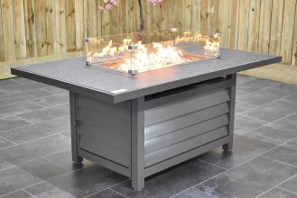 Genua Aluminium Vuurtafel met Spraystoneblad 150 Dark Grey