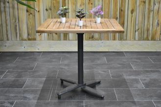 Inklapbare Tafel 80 x 80 cm Viertkant met Teakhoutenblad