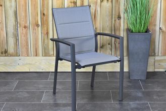 Morena Aluminium Dining Tuinstoel Stapelbaar Dark Grey