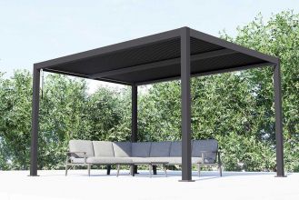 Viole Aluminium Overkapping / Paviljoen 300 x 400 cm Dark Grey LENTE AANBIEDING