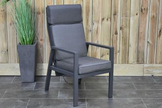 Oxford Aluminium Verstelbare Dining Tuinstoel Dark Grey SHOWROOMMODEL