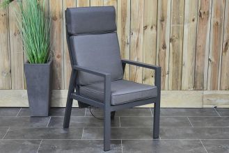 Oxford Aluminium Verstelbare Dining Tuinstoel Dark Grey LENTE AANBIEDING