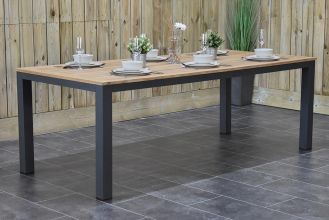 Oxford Aluminium Tafel 220 Teak Dark Grey