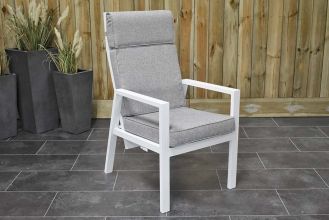Oxford Aluminium Verstelbare Dining Tuinstoel White