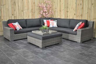 Riga Loungeset Hoekbank met Hocker Kobo Grey