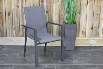 Teramo Aluminium Dining Tuinstoel Stapelbaar Dark Grey
