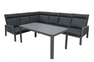 Trevi Loungeset Hoekbank met Hoge Tafel Aluminium Dark Grey SHOWROOMMODEL