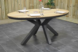 Tuintafel Ovaal Akron Teak 180 Dark Grey