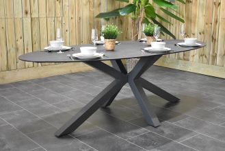 Tuintafel Ovaal Asta 240 HPL Dark Grey