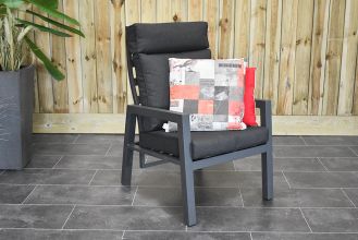 Atletico Verstelbare Aluminium Loungestoel Dark Grey