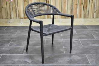 Barge Rope Dining Tuinstoel Stapelbaar Antracite B-KEUS