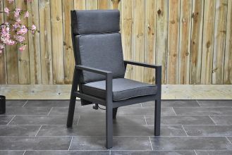 Birmingham Aluminium Verstelbare Dining Tuinstoel Dark Grey WINTER AANBIEDING