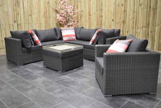 Boston Loungeset Hoekbank met Hocker Inclusief Loungestoel Rock Grey WINTER AANBIEDING