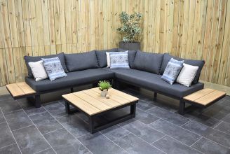 Canyon Aluminium Loungeset Hoekbank met Lage Tafel Dark Grey SHOWROOMMODEL