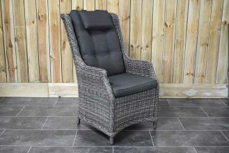 Dining Tuinstoel Darwin Hoge Rug met Hoofdkussen Kobo Grey