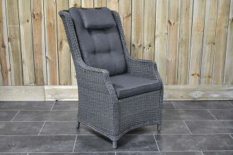 Dining Tuinstoel Darwin Hoge Rug met Hoofdkussen Rock Grey