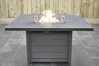 Genua Aluminium Vuurtafel met Spraystoneblad 120 Dark Grey AANBIEDING